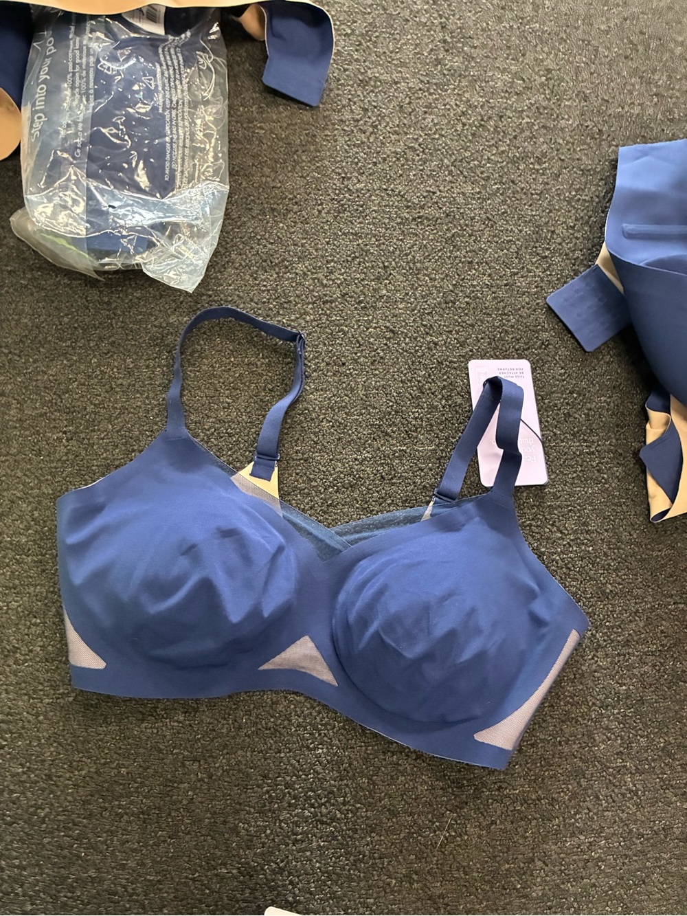 Women’s Honeylove LiftWear Bra SZ M+ New NWT Navy